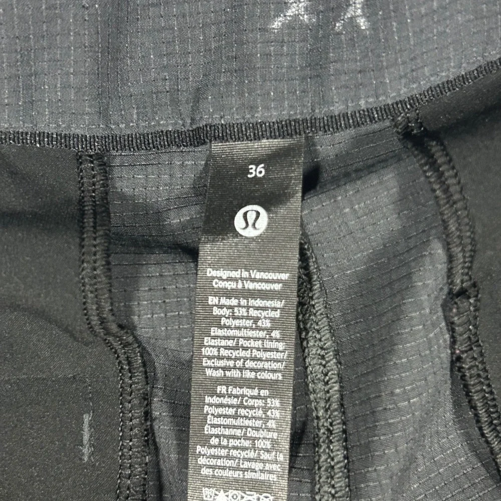 Lululemon Commission Golf Shorts Mens 36 Black Ripstop 7 Inch Inseam Textured